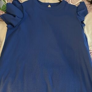 SHEIN Royal Blue Ruffle Sleeve Dress